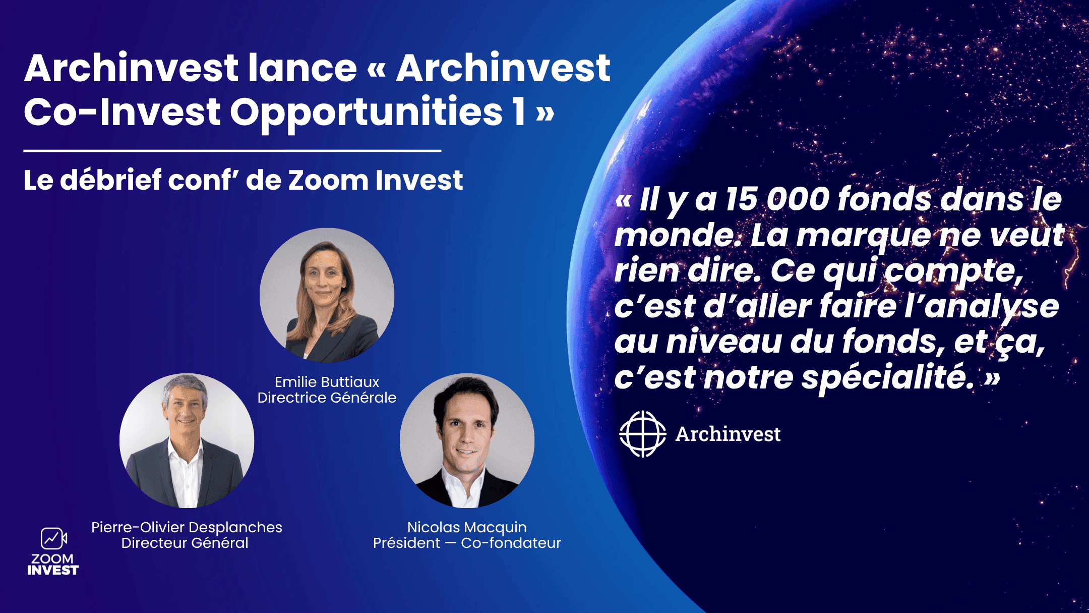 Archinvest lance « Archinvest Co-Invest Opportunities 1 » : la réponse agile à une demande en forte mutation